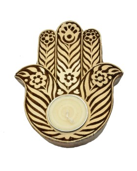 Floral Hamsa Tealight Candle Holder Floral Hamsa Tealight Candle Holder